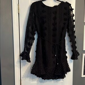 Vici Black Textured Long Sleeve Dress